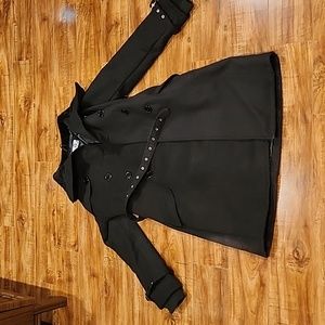 Poizen Industries gothic faux fur winter trench coat